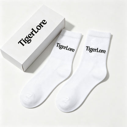 TigerLore Classic Ribbed Mid Calf Crew Socks, Soft Breathable Daily Casual Socks 4 Pairs Pack