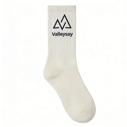 Valleysay Men's Crew Socks 3-Pack, Breathable Cotton Athletic Socks with Cushioned Sole, Casual Mid-Calf Socks for Daily Wear, Sports & Work