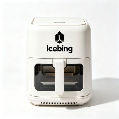 Icebing Air Fryer, Visible Window Digital Air Fryer, Compact NonStick Air Fryer for Oil Less Healthy Home Cooking