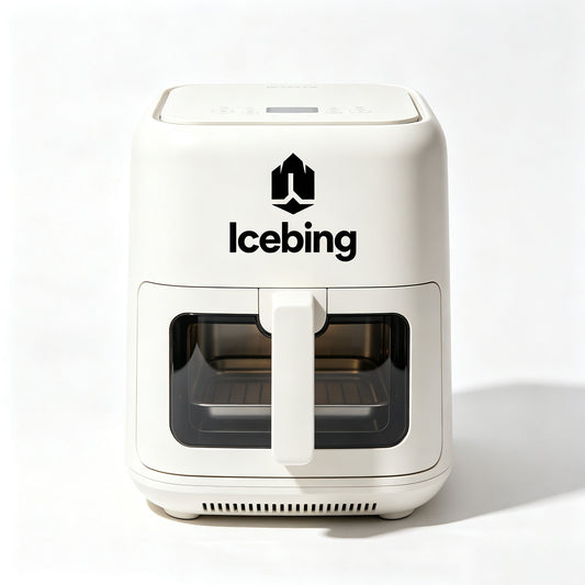 Icebing Air Fryer, Visible Window Digital Air Fryer, Compact NonStick Air Fryer for Oil Less Healthy Home Cooking