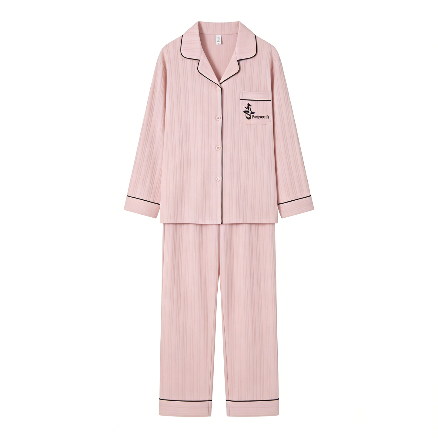 【Perkyouth Striped Button-Down Pajama Set】—— Elegant & Cozy Sleepwear for Relaxed Nights