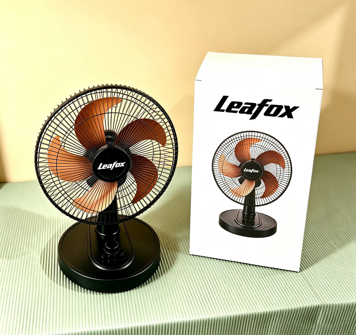 Leafox Electric Fans, Desktop Table Fan with 5 Blades, Adjustable Tilt Angle & Multi Speed Control, Detachable Design, All Parts Can Be Disassembled and Stored in Original Box, Quiet Cooling Fan for Home Bedroom Office Dorm