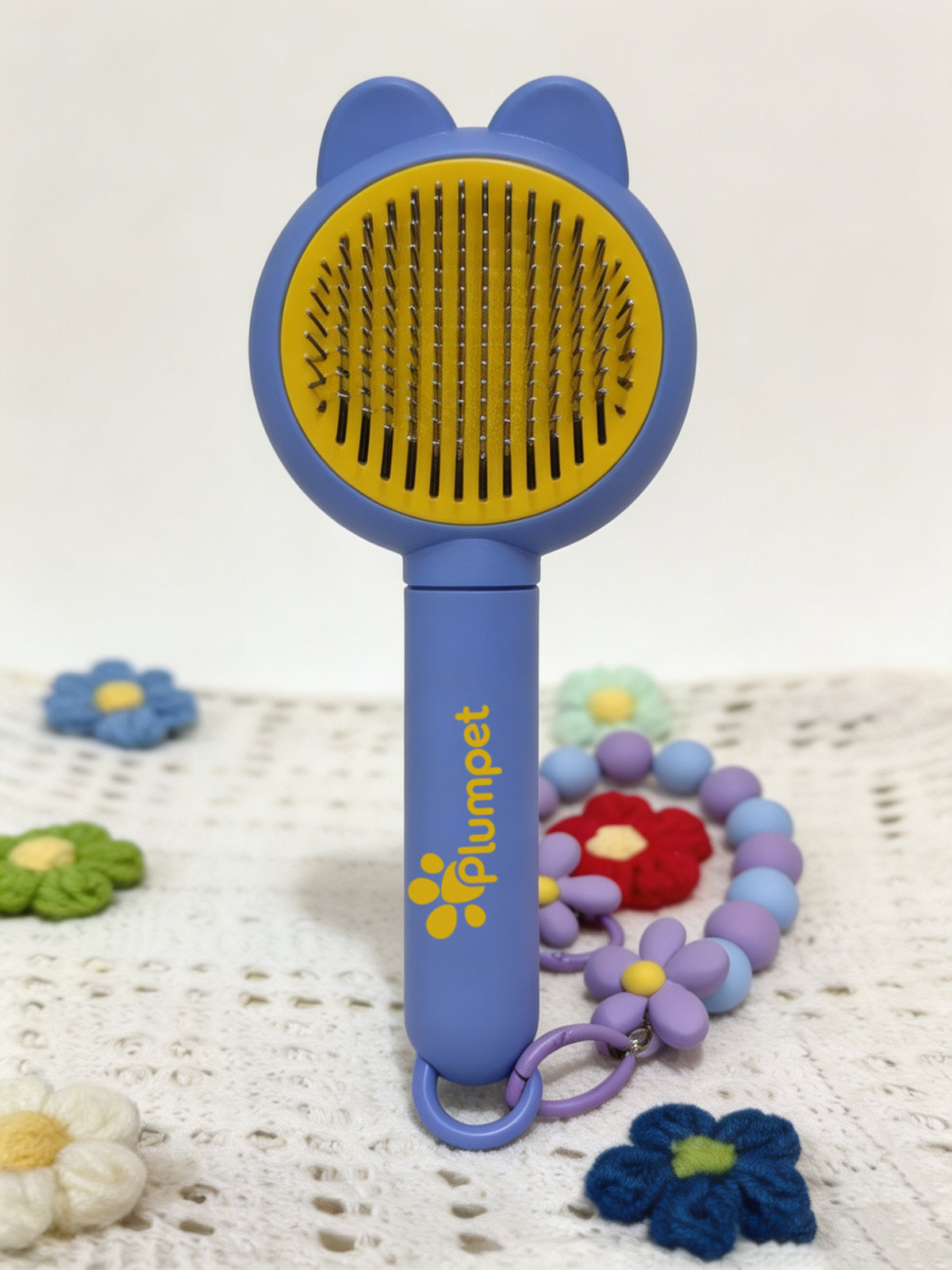 Plumpet Pet Brush, Self Cleaning Slicker Brush for Cats & Dogs, Detachable Design, Portable Pet Grooming Comb, Comes with Gift Box, Removable for Separate Packing
