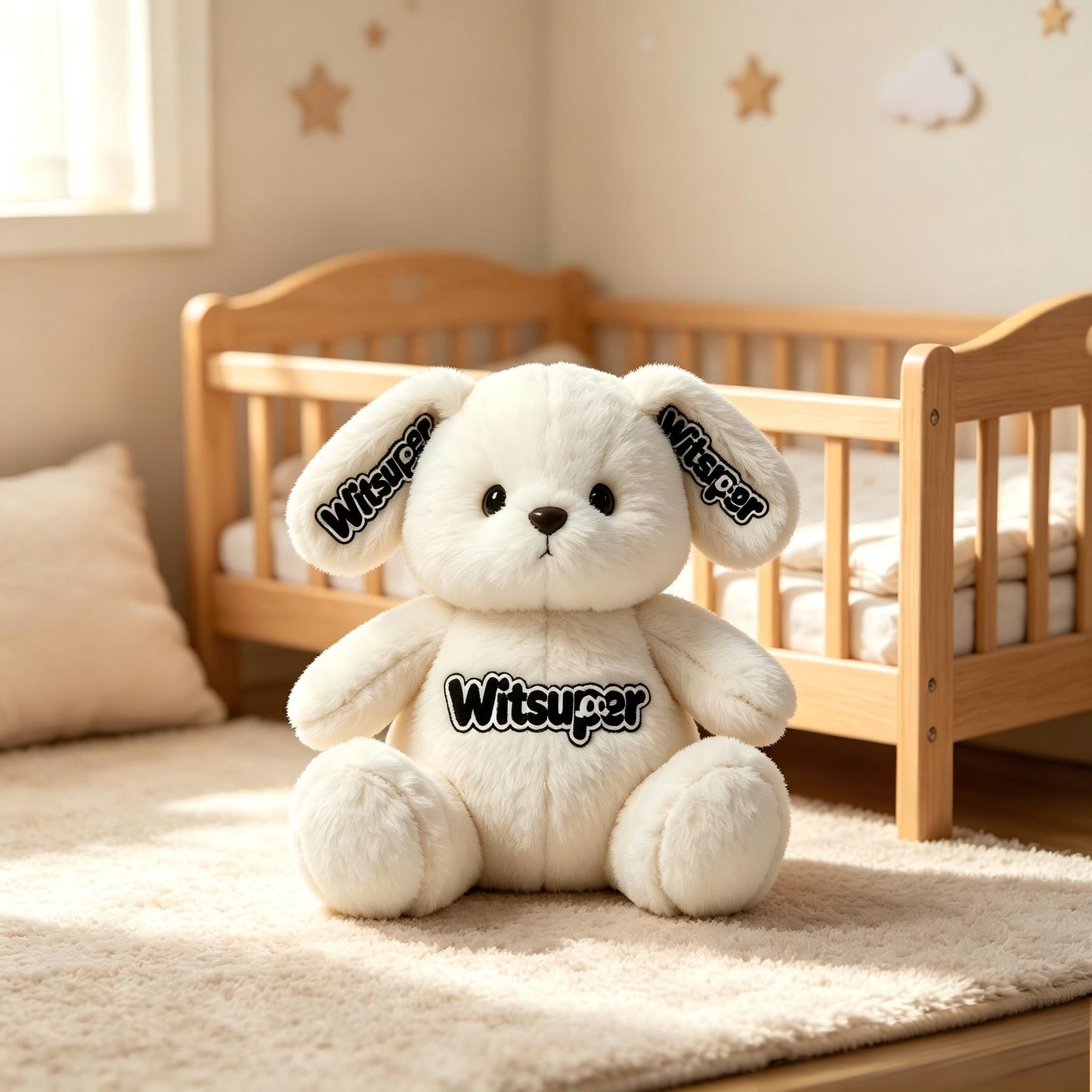 Witsuper White Floppy Ear Bunny Plush Toy, Soft Fluffy Stuffed Rabbit Animal Doll, Premium Plush Bunny Gift for Kids, Baby Shower, Birthday & Home Decor