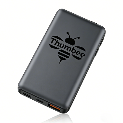 Thumbee Portable Charger, Slim Fast Charging Power Bank, High Capacity External Battery Pack with USB-C & USB-A Ports, Lightweight Portable Phone Charger