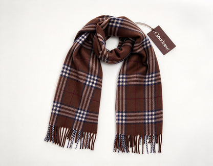 Cloudrose Plaid Tassel Scarf, Soft Warm Lightweight Wrap Scarf for Men Women, Classic Checked Scarves for Fall Winter Daily Wear Gift Box Included
