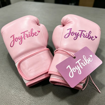 JoyTribe Pink Boxing Gloves, Premium PU Leather Training Gloves for Punching Bag, Sparring, Kickboxing & Muay Thai, Comfort Fit Hand Protector for Beginner Female