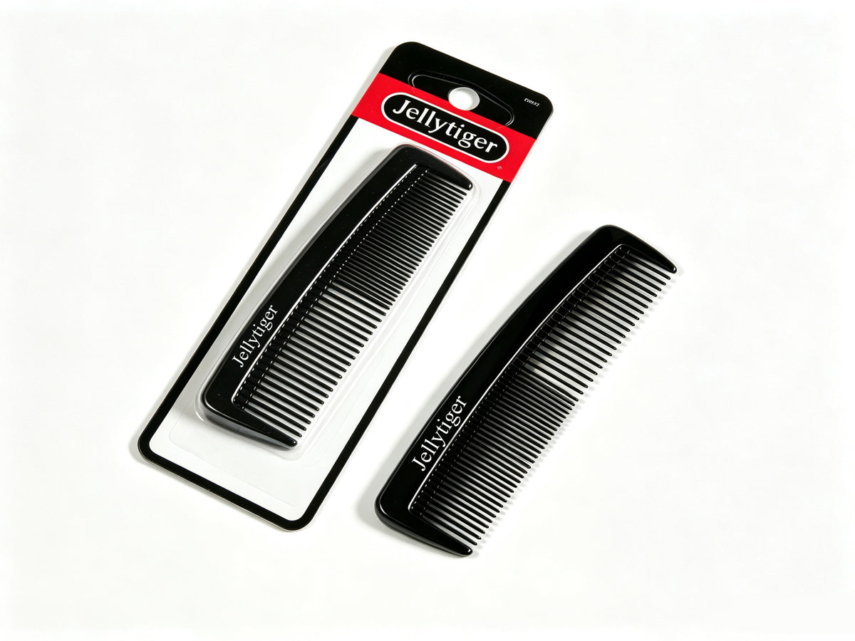 Jellytiger Professional Fine Tooth Barber Comb, Black Hard Plastic Cutting Comb, Hair Styling Comb for Salon Barbers, Men Women Hair Grooming