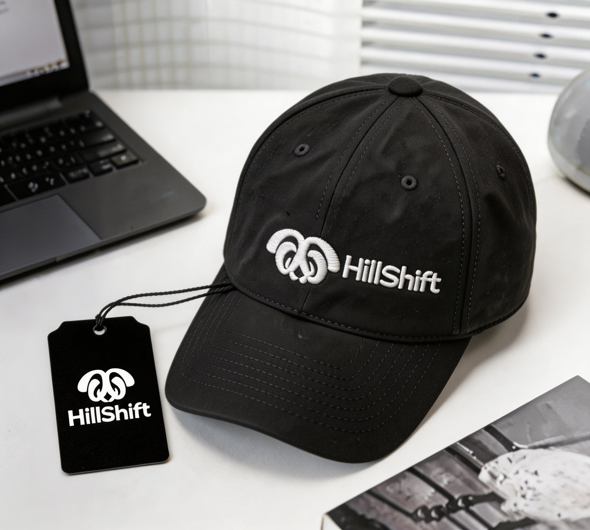HillShift Unisex Baseball Cap, Quick Dry Lightweight Dad Hat with 3D Embroidery Logo, Adjustable Outdoor Sports Trucker Hat for Men Women