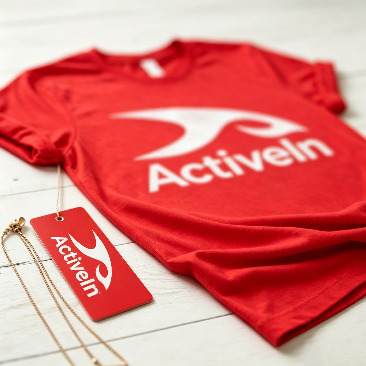 ActiveIn Women's Classic Crew‑Neck Short‑Sleeve T‑Shirt, Casual Relaxed‑Fit Everyday Tee, Soft Lightweight Solid Red Summer Top for Workout Travel Daily Wear