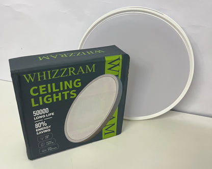 WHIZZRAM LED Ceiling Light, 12 Inch Flush Mount Ceiling Light Fixture, Ultra Slim Round Ceiling Lamp, 50000 Hours Long Lifespan, 80% Energy Saving, High Brightness & High CRI, Modern Ceiling Light for Bedroom Kitchen Bathroom Living Room Hallway