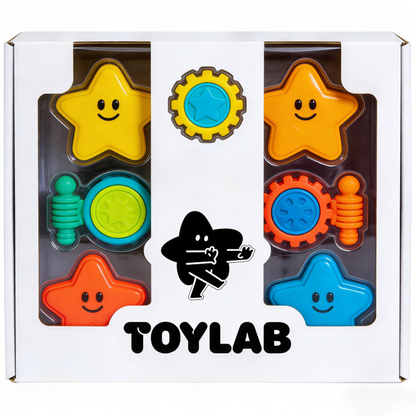TOYLAB Multi-Activity Sensory Toy Set for Toddlers & Kids 18M+, Educational STEM Learning Toy with Gears, Shapes & Fine Motor Skills Development, Interactive Play Toy for Preschool Learning