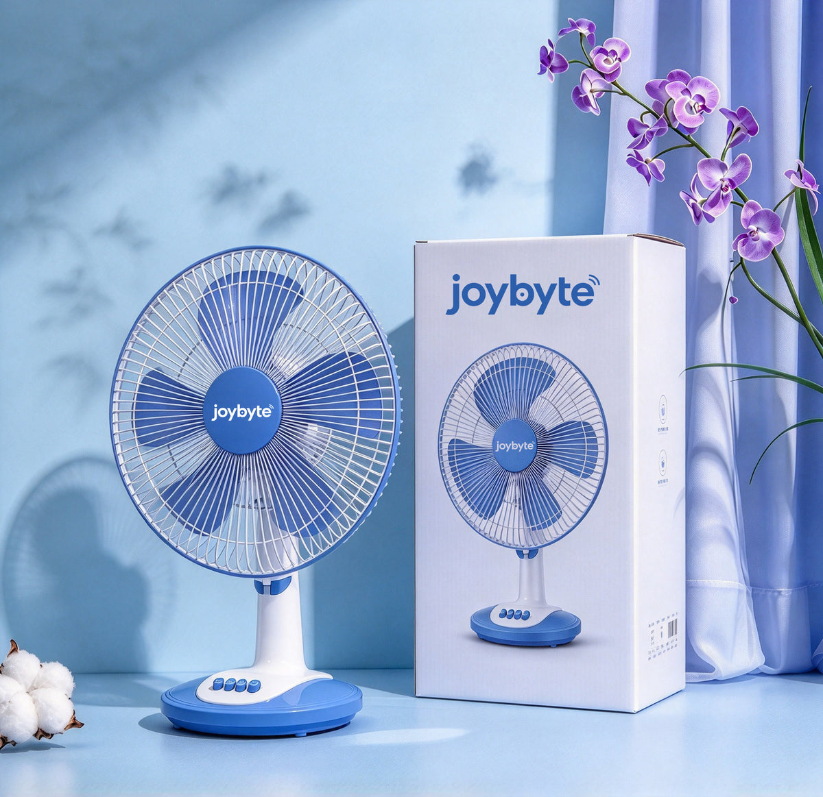 joybyte Electric Fans, Small Table Fan with 3 Speed Settings, Quiet Desk Fan with 90° Oscillation, Personal Cooling Fan for Bedroom, Home, Office & Dorm