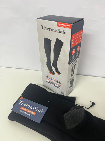 ThermoSafe Rechargeable Electric Heated Socks for Men & Women, 3 Heat Settings Battery Powered Warm Socks, Winter Thermal Foot Warmers for Skiing, Camping, Hunting, Outdoor Work