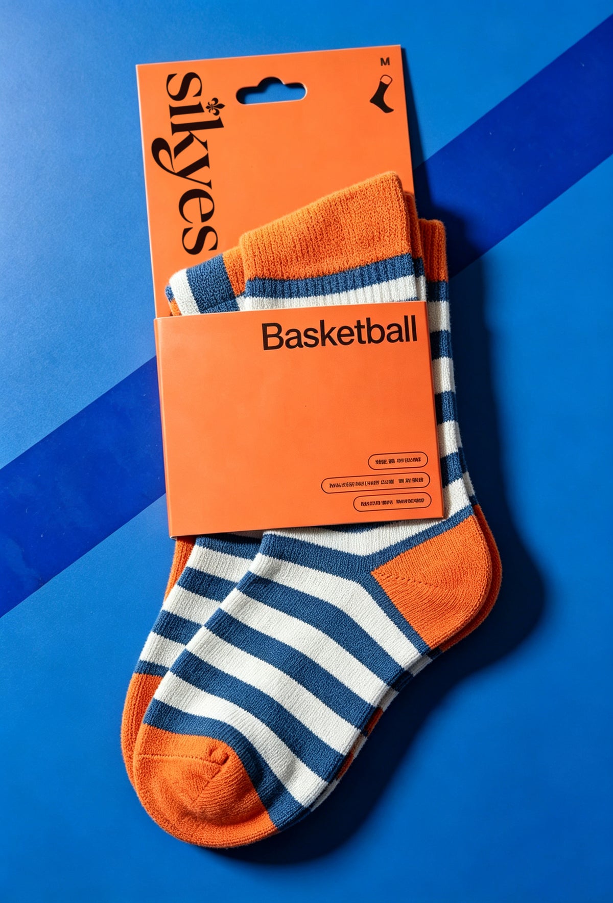 sikyes Striped Basketball Crew Socks, Cushioned Athletic Mid‑Calf Socks, Breathable Comfort Sport Socks for Daily Training Outdoor Activities