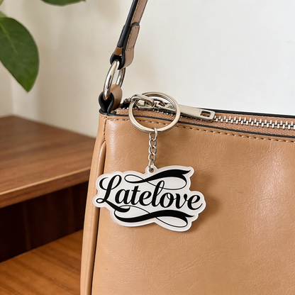 Latelove Acrylic Keychain, Cute Letter Key Ring for Women, Durable Bag Charm Key Holder for Car Keys, Backpack, Purse, Gift for Her