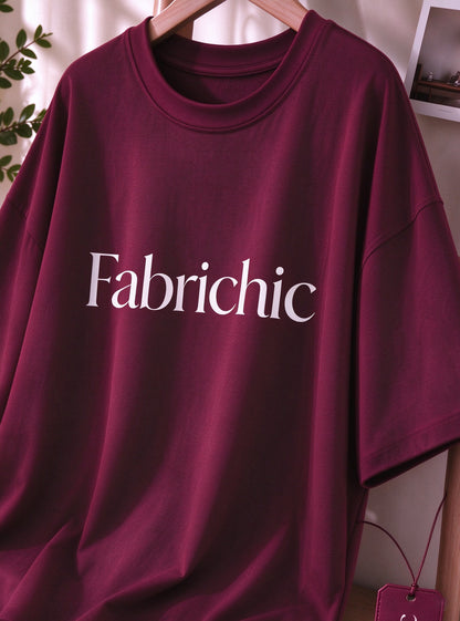 Fabrichic Women's Oversized Crew Neck T-Shirt, Loose Short Sleeve Casual Tee, Soft Breathable Basic Top for Daily Wear