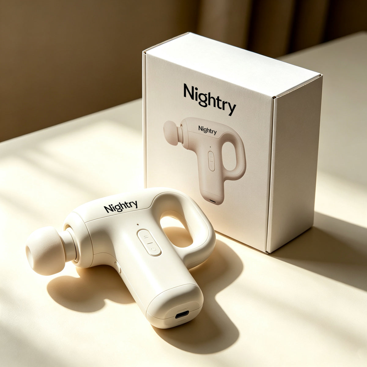 Nightry Hand‑Held Deep Tissue Massage Gun, USB‑C Rechargeable Small Muscle Massager for Gym, Office, Home Use, Premium Gift Box