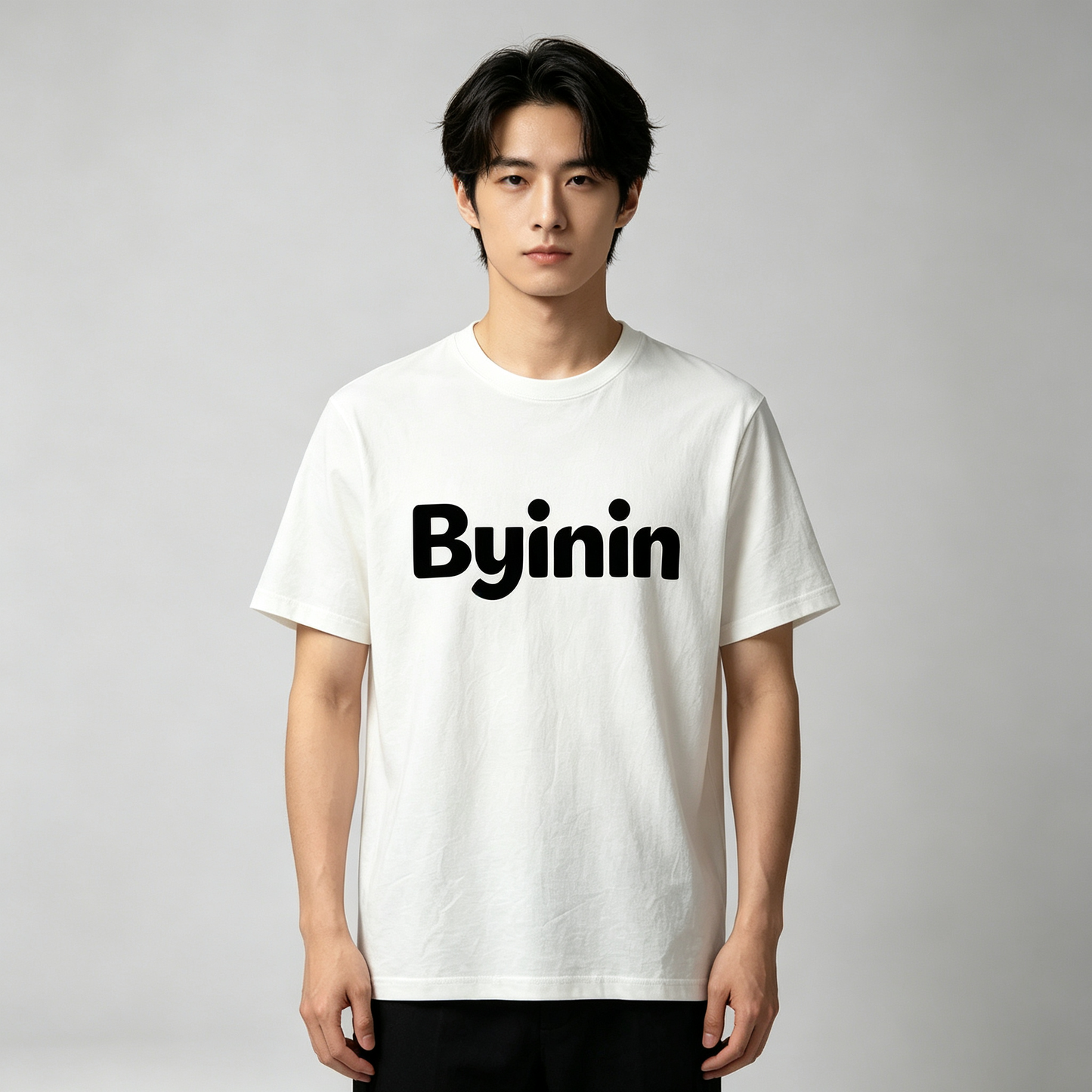 Byinin Soft Breathable Cotton T-Shirt for Men, Comfort Loose Short Sleeve Basic Tee Daily Casual & Athletic Wear