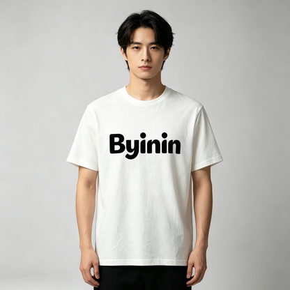 Byinin Soft Breathable Cotton T-Shirt for Men, Comfort Loose Short Sleeve Basic Tee Daily Casual & Athletic Wear