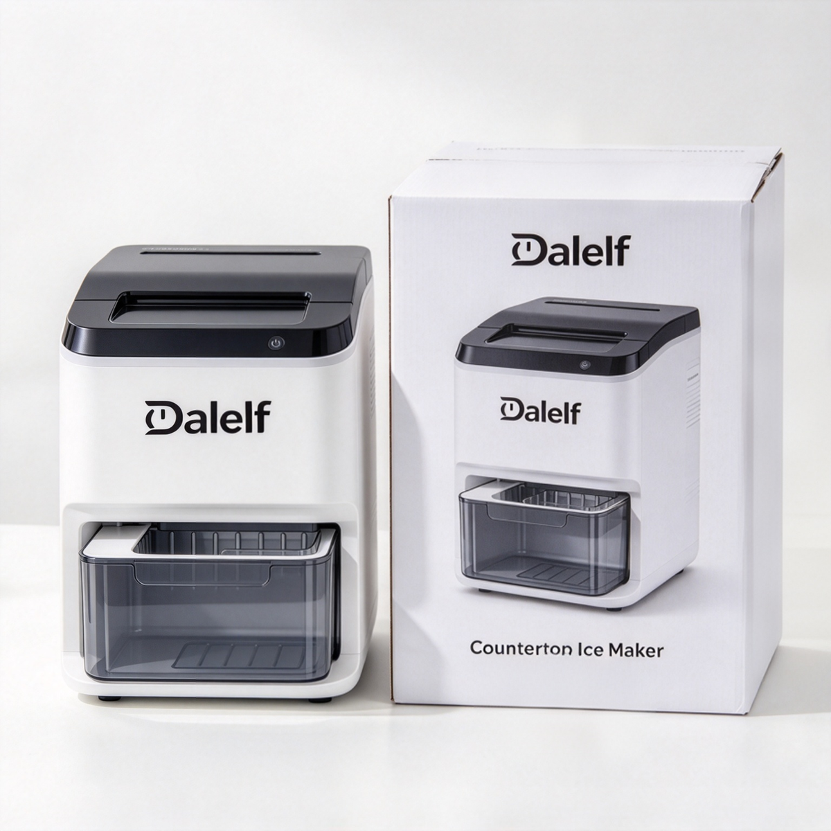 Dalelf Countertop Ice Maker Machine, Portable Compact Ice Machine for Home Kitchen Counter, Self‑Cleaning Ice Maker for Party Bar RV Daily Use