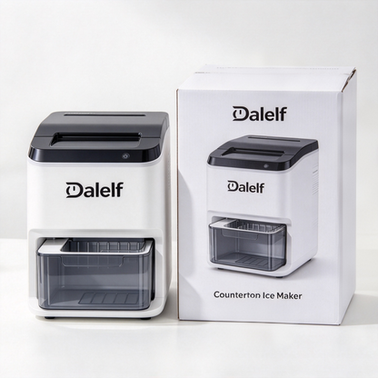 Dalelf Countertop Ice Maker Machine, Portable Compact Ice Machine for Home Kitchen Counter, Self‑Cleaning Ice Maker for Party Bar RV Daily Use