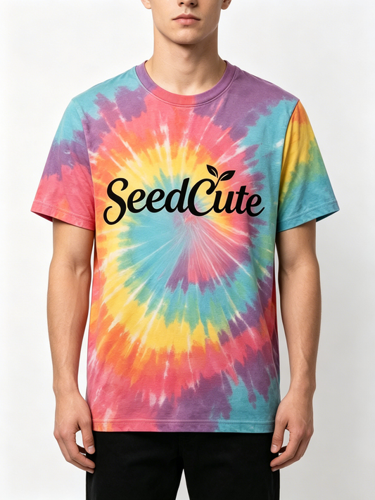 【SeedCute Spiral Tie-Dye T-Shirt】—— Retro Vibe & Everyday Comfort