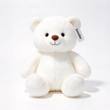 Sutrafan White Teddy Bear Plush Toy, Soft Fluffy Stuffed Animal Bear, Cute Plush Bear Gift for Kids, Girls, Boys and Lovers