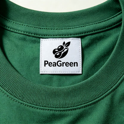 PeaGreen Solid Green Crew‑Neck Short Sleeve T‑Shirt, Premium Soft Cotton Casual Daily Tee