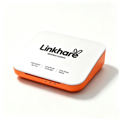 Linkhare Wireless Router, Multi-Port Gigabit Ethernet Home Internet Router, Long Range High Speed WiFi Router, Plug & Play Easy Setup Router for Home & Small Office