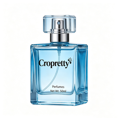 Cropretty Men’s Eau de Toilette, Fresh Aquatic Ocean Scent Long Lasting Cologne for Men, Light Blue Portable Square Glass Perfume, Daily Dating Office Fragrance Gift for Him