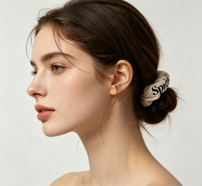 【Sprose Cream Fabric Hair Scrunchie】—— Cozy Styling Essential for Daily Hairstyle