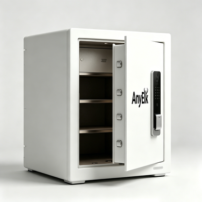 AnyElk Digital Home Safe Box, Fingerprint & Keypad Lock Secure Cabinet, Solid Steel Fireproof Anti-Theft Safe with Removable Shelf for Home, Hotel & Office Valuables Storage