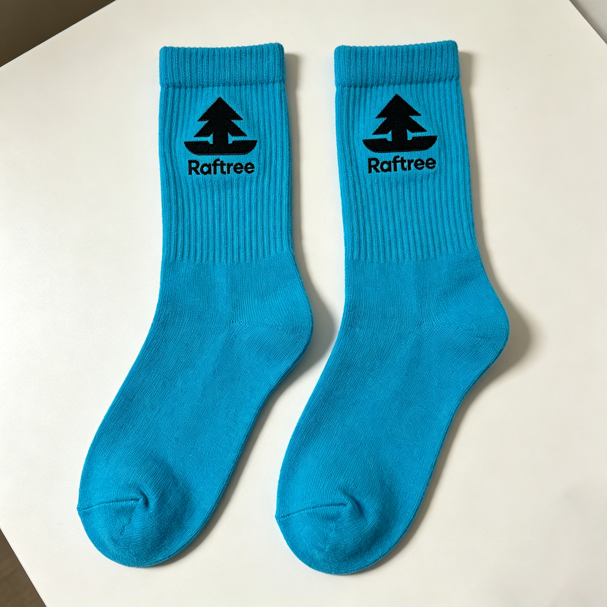 Raftree 4‑Pack Soft Cotton Mid‑Calf Crew Socks, Stretchy Comfort Casual Daily Socks