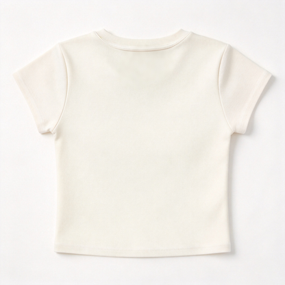 Focip Women's Crew Neck Short Sleeve T-Shirt, Slim Fit Cropped Basic Tee, Soft Stretchy Casual T-Shirts for Women Daily Wear