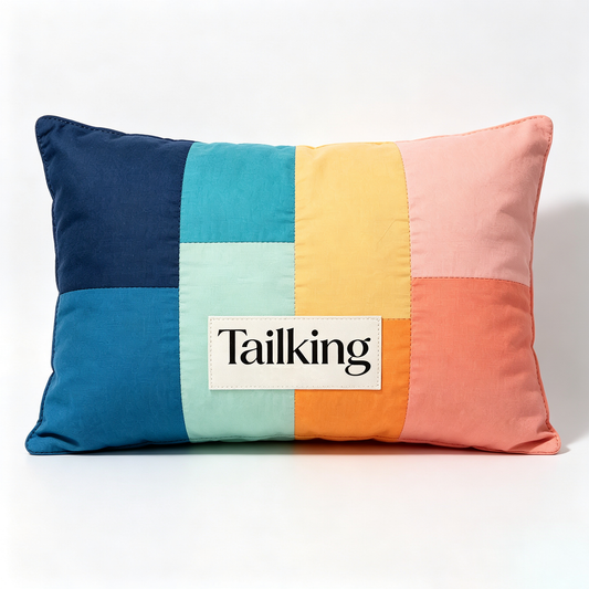 Tailking Color Block Patchwork Decorative Throw Pillow, Soft Textured Rectangular Accent Cushion for Sofa Couch Bedroom, Vacuum Compressed Shipment Decor Pillow