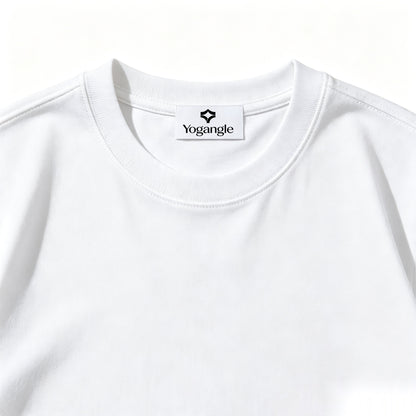 Yogangle Crew Neck Short-Sleeve T-Shirt, Soft Cotton Solid White Everyday Basic Tee for Men