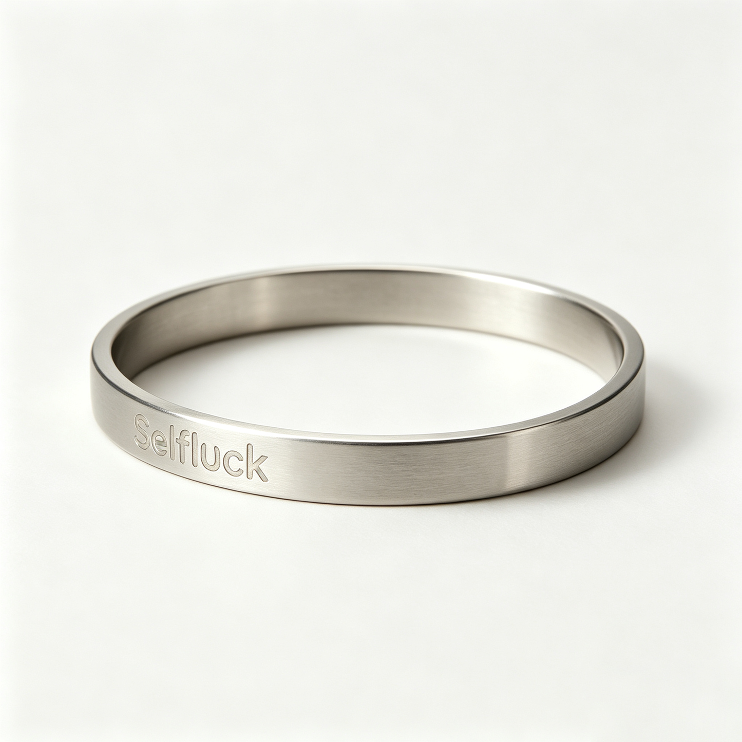 Selfluck Minimalist Silver Brushed Stainless Steel Bangle Bracelet, Waterproof Tarnish Resistant Solid Metal Wrist Cuff, Hypoallergenic Stackable Daily Jewelry Gift for Women & Men