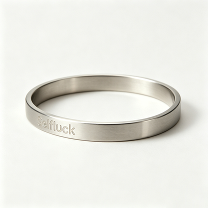 Selfluck Minimalist Silver Brushed Stainless Steel Bangle Bracelet, Waterproof Tarnish Resistant Solid Metal Wrist Cuff, Hypoallergenic Stackable Daily Jewelry Gift for Women & Men