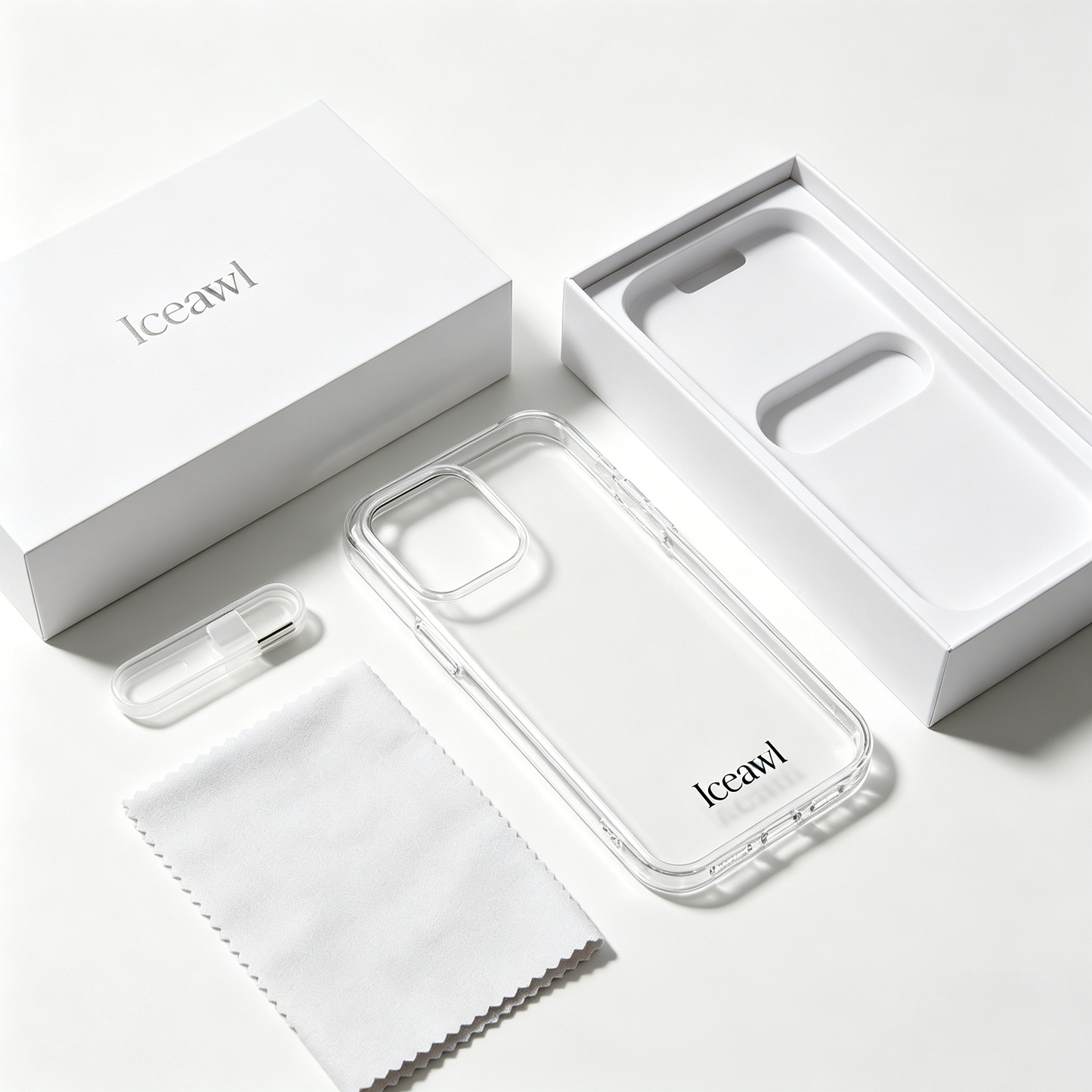 Iceawl Clear Phone Case, Shockproof Transparent Hard Cover, Anti-Yellow Protective Case with Air Cushion Bumper, Slim Thin Phone Cover for iPhone