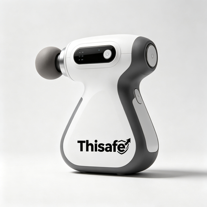 Thisafe Massage Gun, Portable Deep Tissue Percussion Massager for Muscle Relief, 6 Adjustable Speed Levels, Rechargeable Compact Handheld Massager for Gym, Office, Travel, Relieve Soreness on Back, Leg, Shoulder & Neck