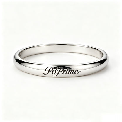 PoPrime Classic Solid Bangle Bracelet, Polished Smooth Non-Opening Cuff Bangle, Minimalist Stainless Steel Bangle Jewelry, Elegant Plain Round Bangle Gift for Women Daily Wear