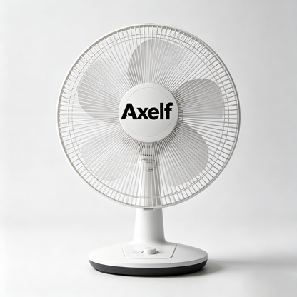 Axelf 3-Speed Portable Table Fan, Quiet Oscillating Desk Fan with Adjustable Tilt Head, Small Electric Cooling Fan for Bedroom, Office, Dorm & Desktop