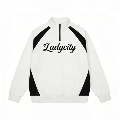 【Ladycity Half-Zip Color Block Sweatshirt】—— Stylish & Comfortable Casual Wear Essential