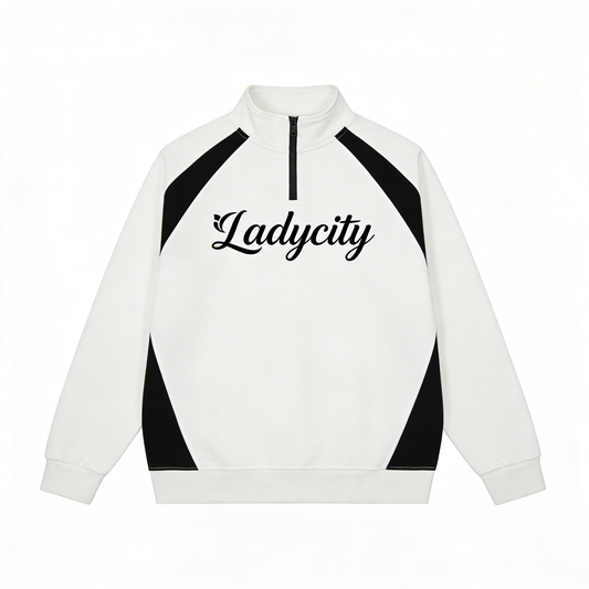 【Ladycity Half-Zip Color Block Sweatshirt】—— Stylish & Comfortable Casual Wear Essential