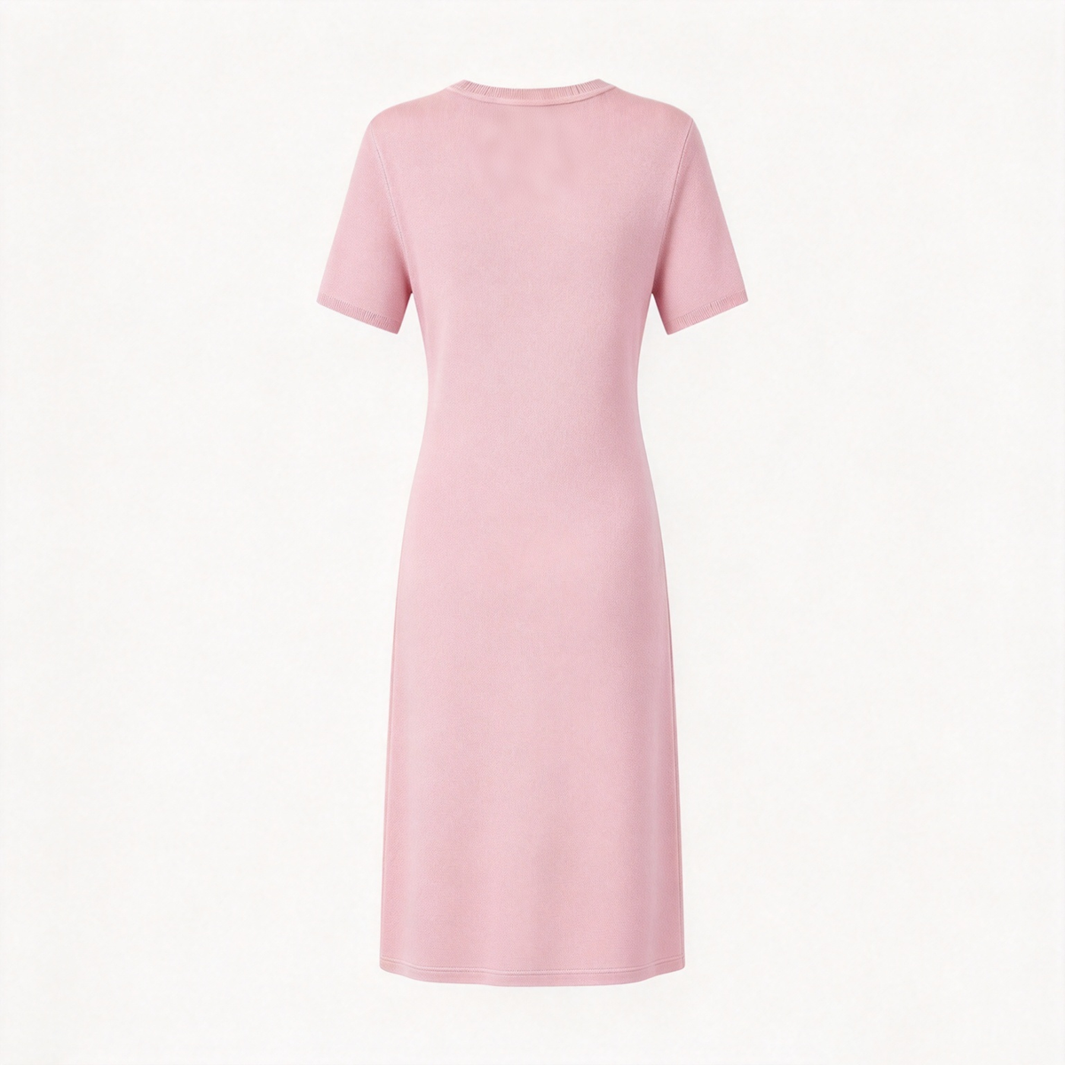 Acmelf Women's Short Sleeve Knit Midi Dress, Crew Neck Slim Fit Casual Knit Dress, Elegant Solid Color Midi Dresses for Daily Party Office