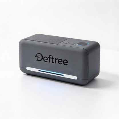 Deftree Wireless Bluetooth Speaker, Portable Compact Bluetooth Speaker with Color Ambient Light, Rechargeable Stereo Audio for Home Desk Party Travel Use