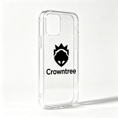 Crowntree Clear Shock‑Absorbent Cell Phone Case, Transparent Slim Protective Phone Cover, Scratch‑Resistant Hard Shell