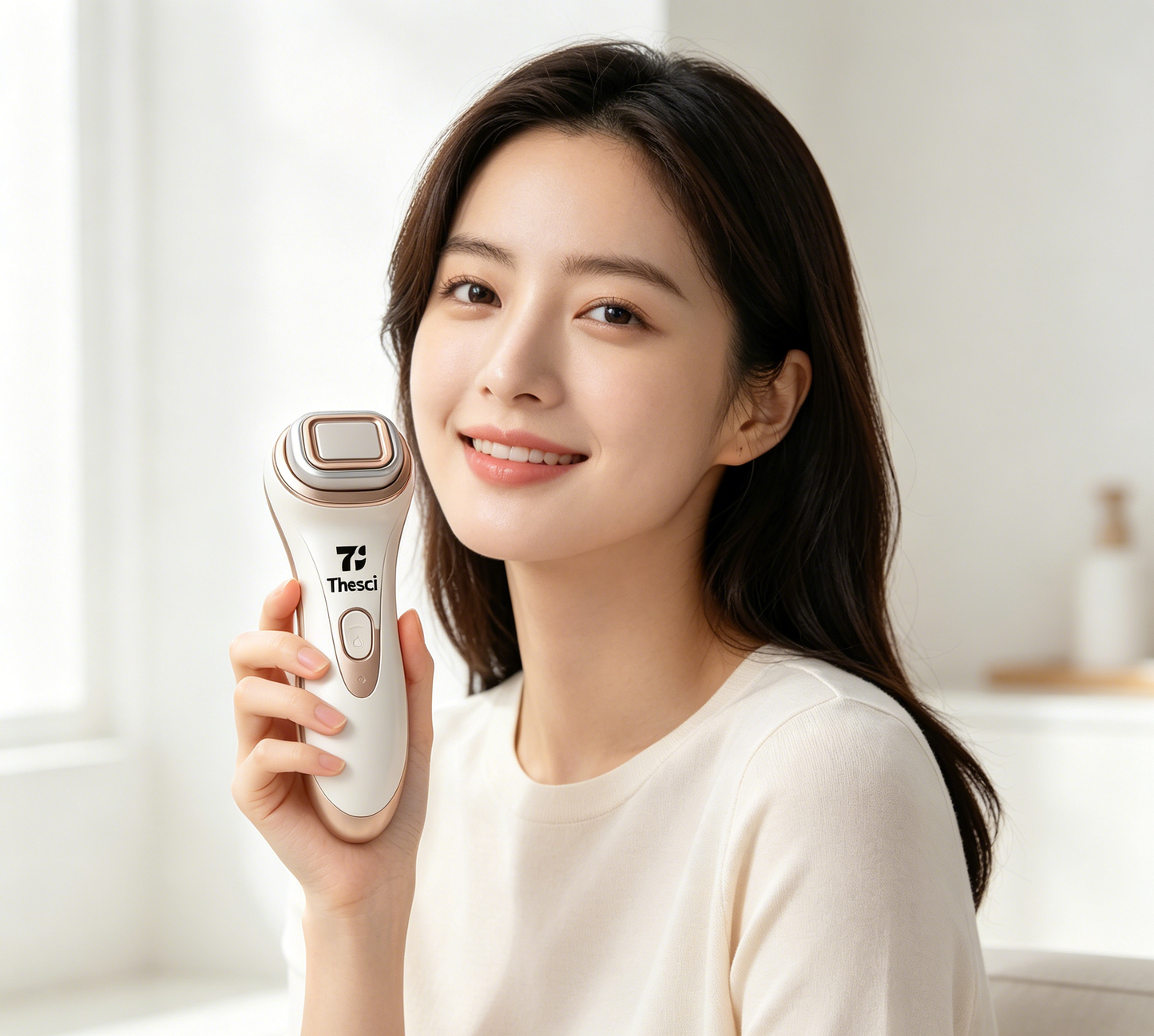 Thesci Rechargeable Facial Massager Beauty Tool, Portable At-Home Anti-Aging Skin Firming Device for Face Neck Smooth Skin Care