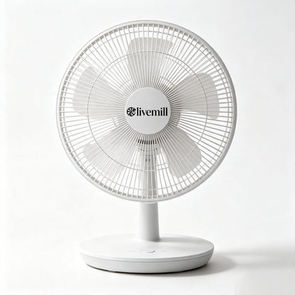 livemill Ultra‑Quiet Desktop Electric Fan, Multi‑Speed Adjustable Tilt‑Head Table Cooling Fan, Compact Portable Fan For Home, Workplace, Camping And Study Room